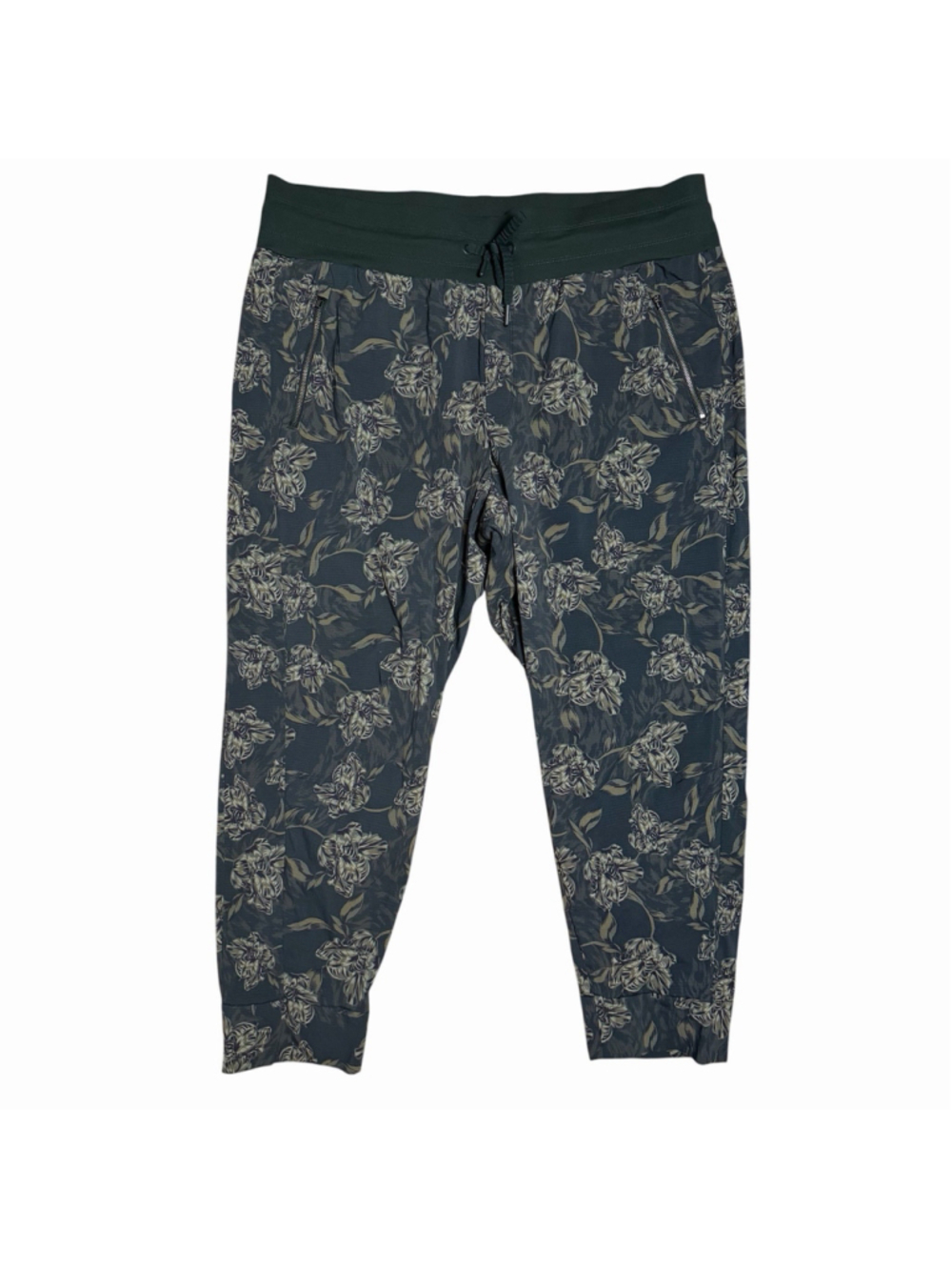 Athleta NEW Pants Womens 18 Green Floral Trekkie North Printed Jogger Athletic